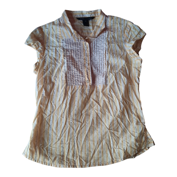 Marc Jacobs Yellow and White Striped Button Down Shirt - Picture 1 of 4